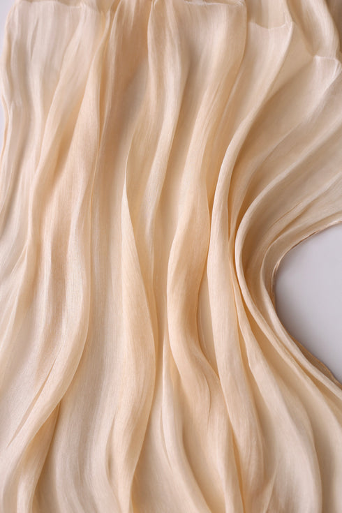 Organza Silk Hijab - Beige